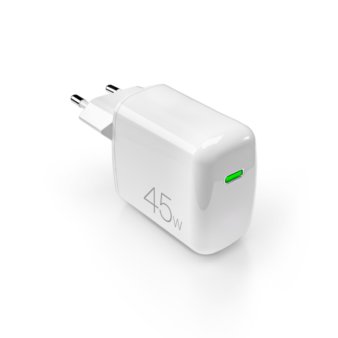 Ładowarka sieciowa Usb-c Pd GaN 45W biała