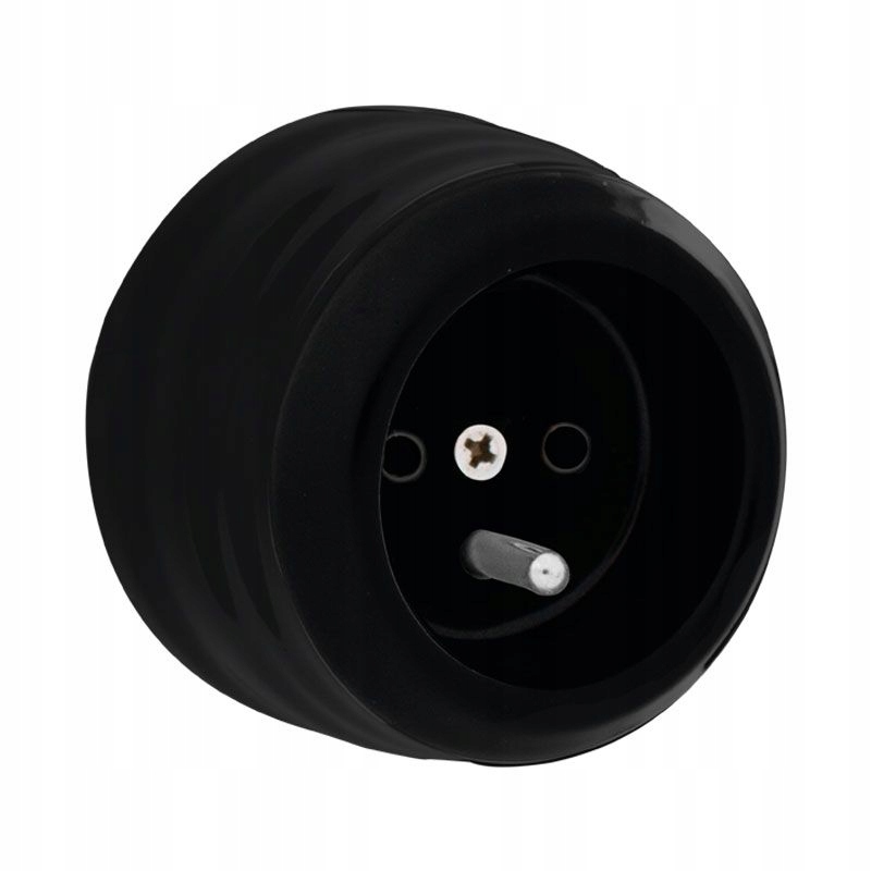 Gniazdo ceramiczne, VINTAGE, czarne DPM Kolor czarny