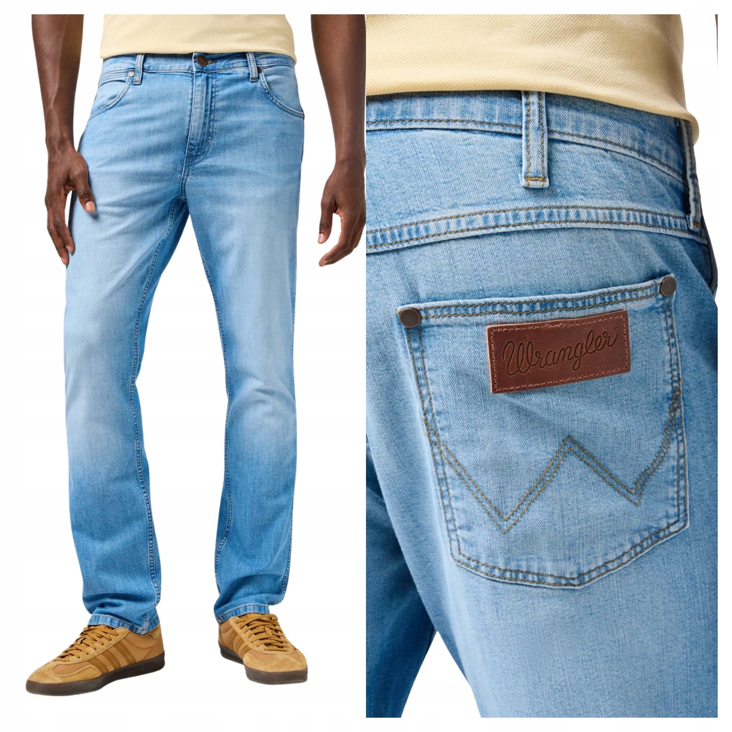 Pánské kalhoty Wrangler Greensboro Straight Fit Jeans Slate Shade W31 L34