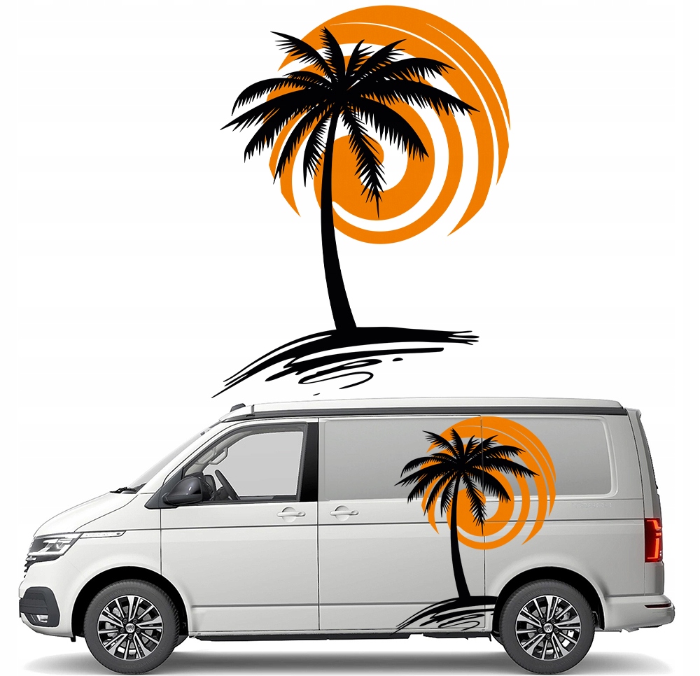 Samolepka Grafika na karavan Palma Ostrov Pláž Slunce Sun 94x124