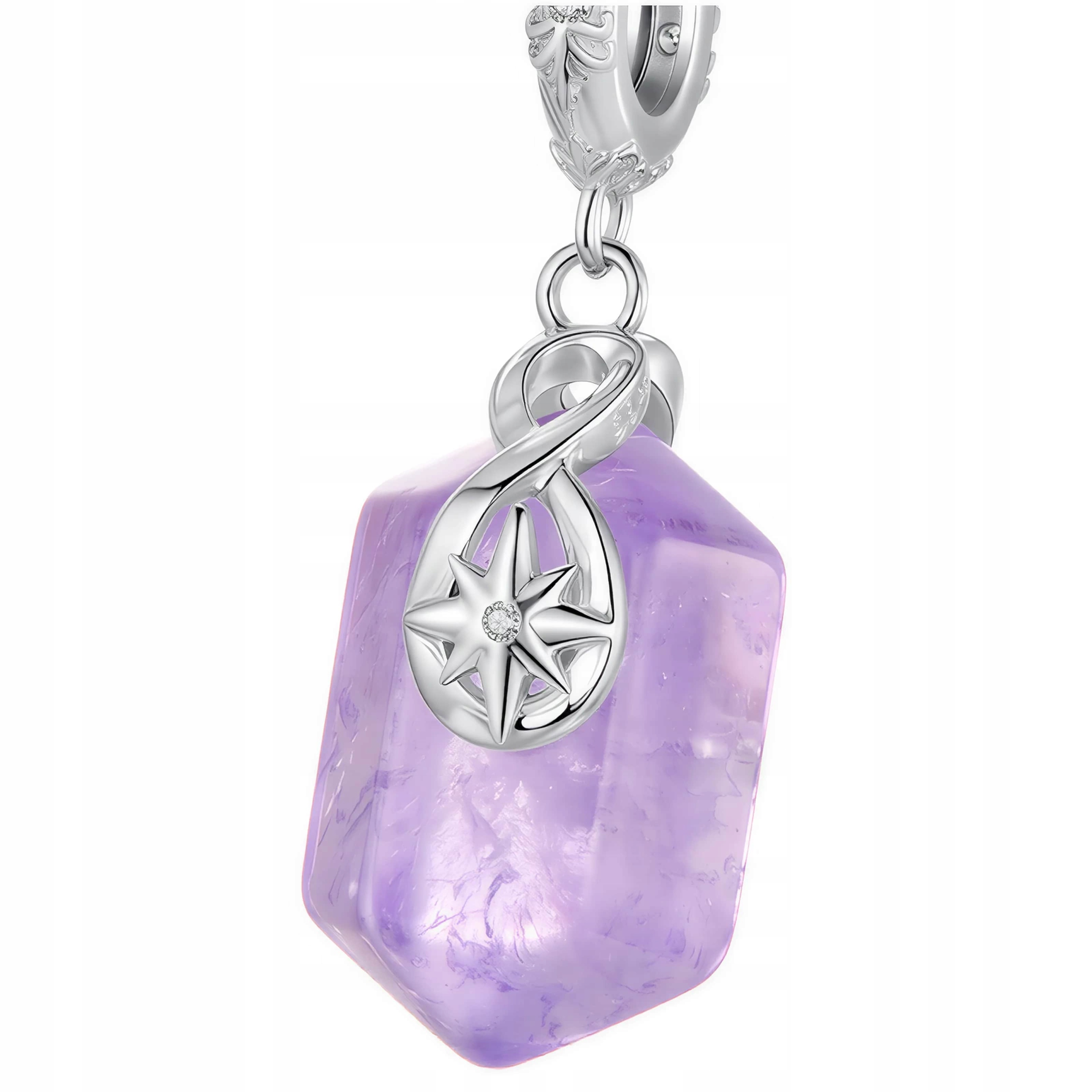 Přívěsek Charms Přírodní Ametyst Hvězdička Stříbro 925 Charmsy Trusk