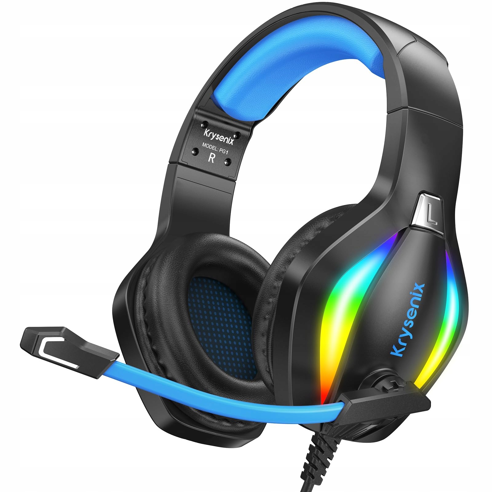 KRYSENIX PG1 RGB Słuchawki Gamingowe Z Mikrofonem Do Konsol I PC