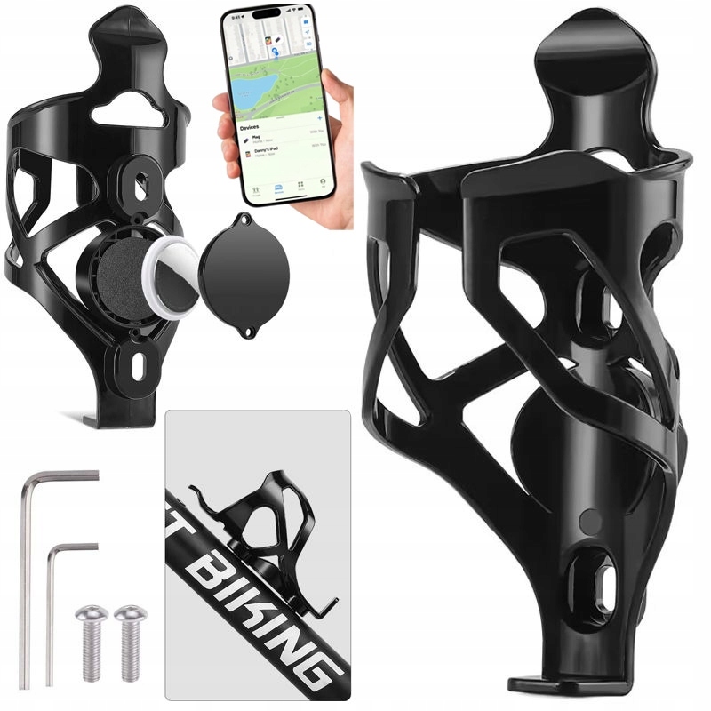 Uchwyt Koszyk na Bidon Butelkę Rowerowy Uniwersalny miejsce na Apple AirTag