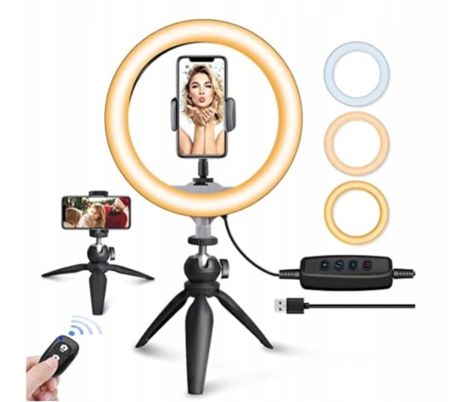 Lampa pierścieniowa UBeesize ze statywem 10 Cal P