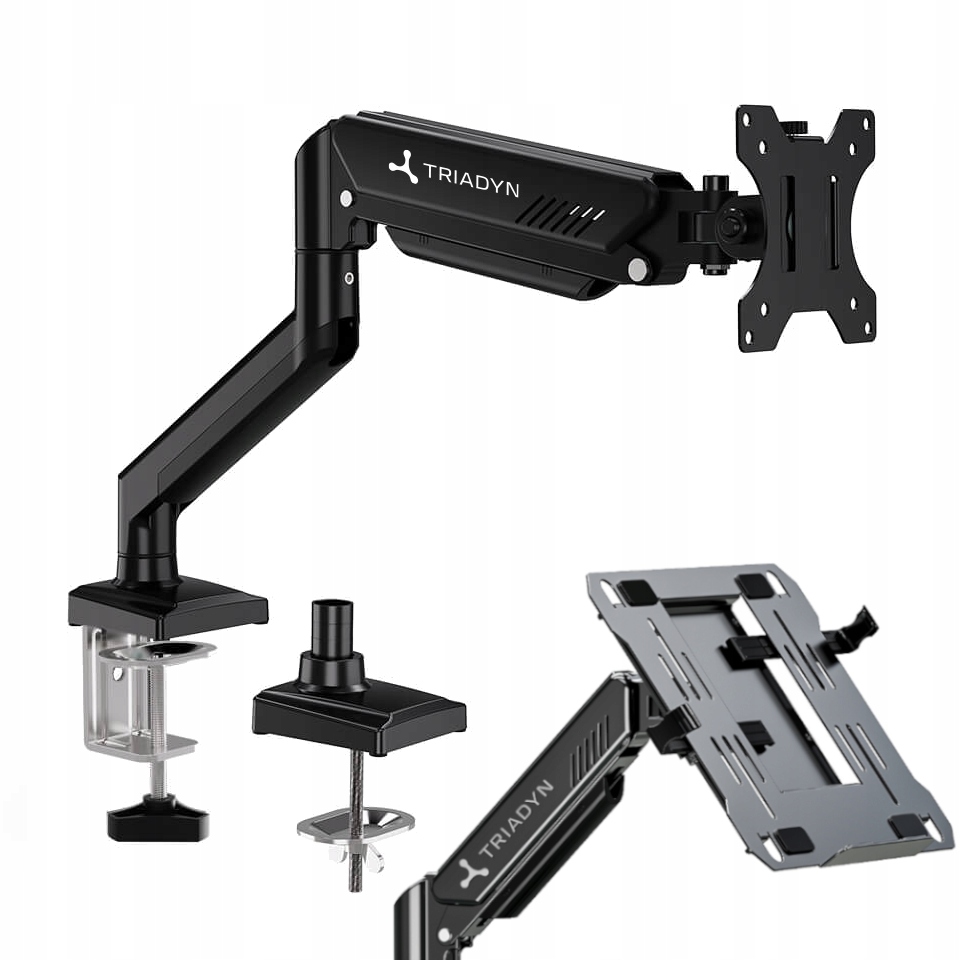 Uchwyt Biurkowy Na Monitor Lub Laptopa Obrotowy Regulowany 10KG Triadyn