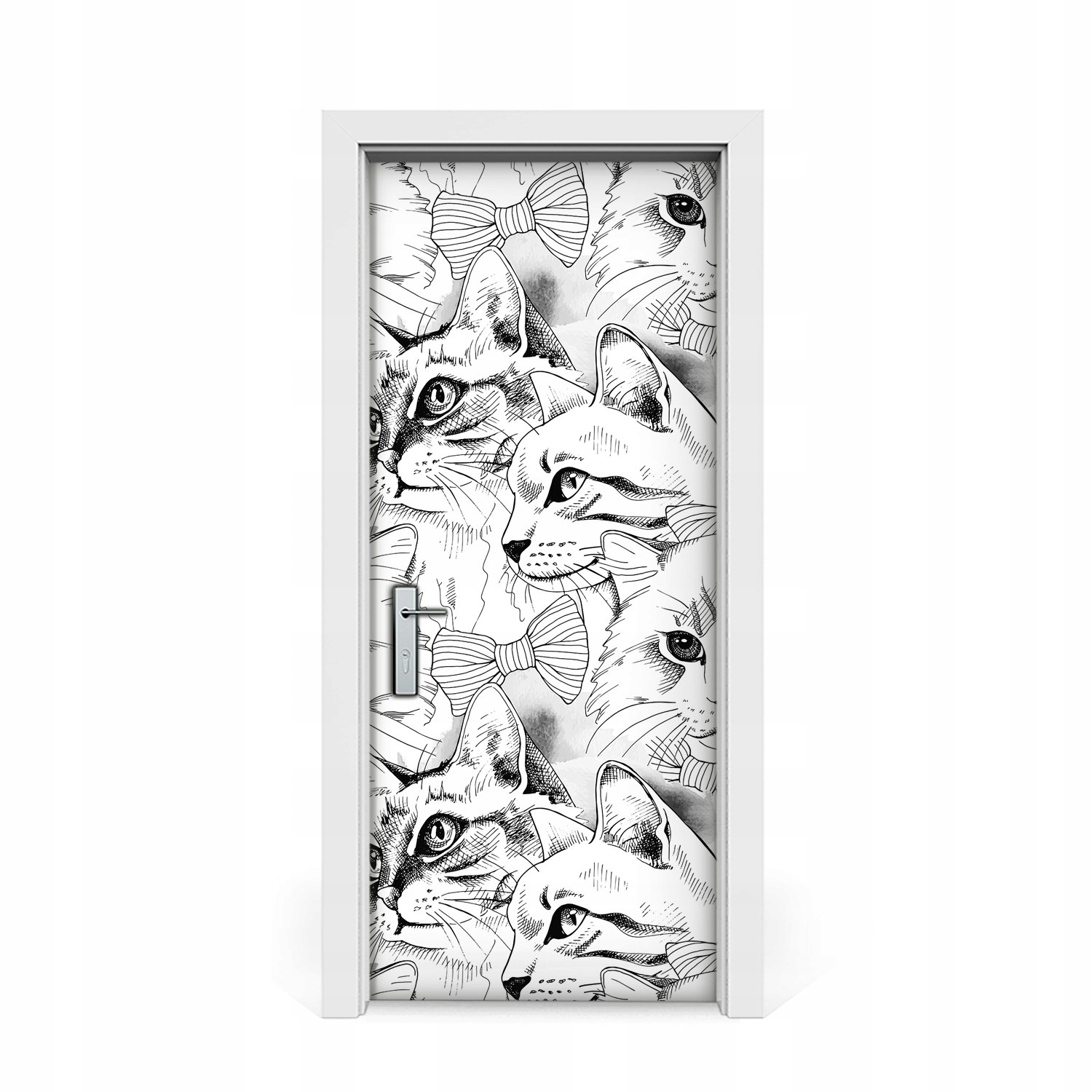 

Naklejka na drzwi okleina Szkicowane koty 85x205