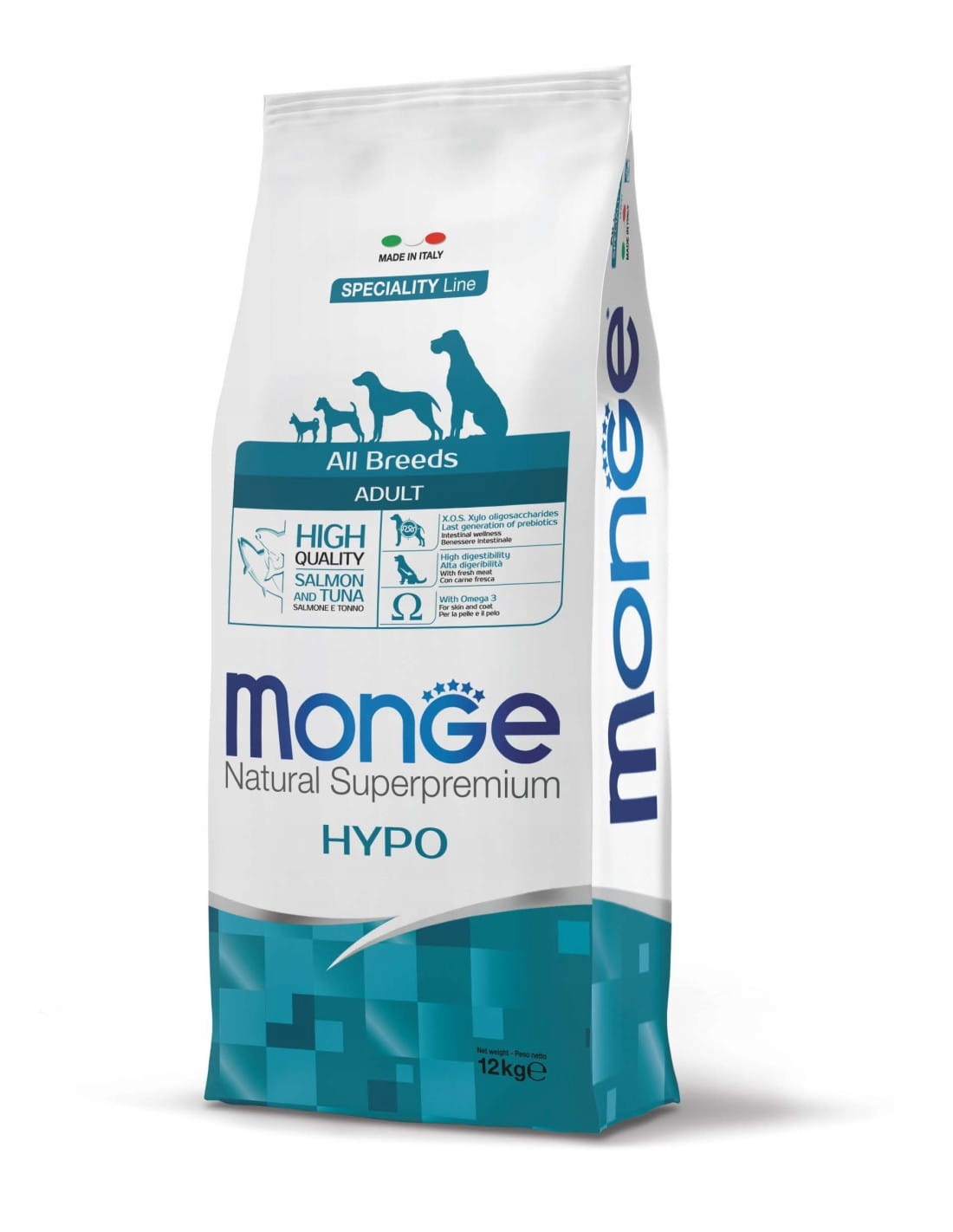 Levně Hypoalergenní krmivo na bázi lososa a tuňáka pro psy 12 kg – značky Monge