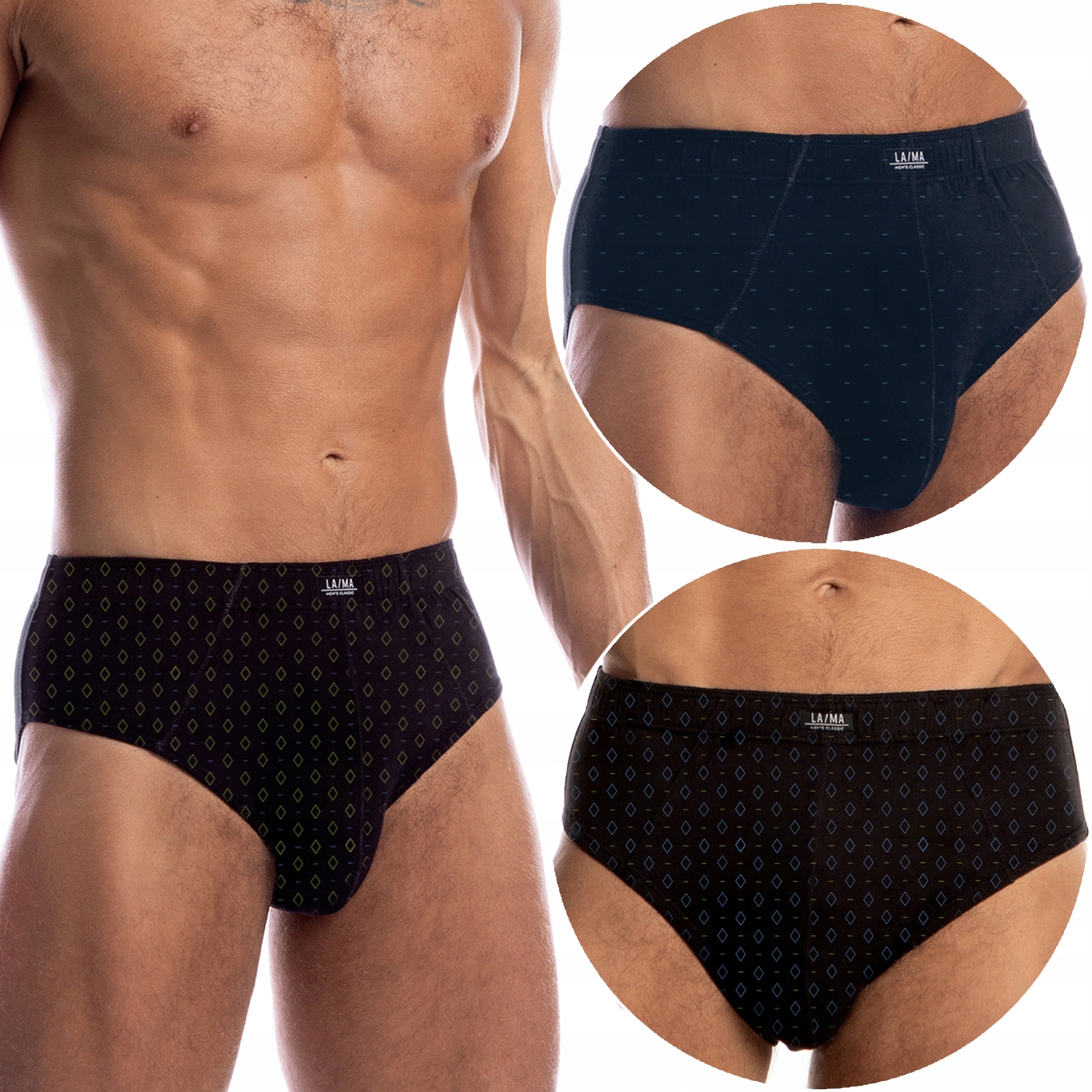 Pánské slipy 100% Bavlna 3-PAK přiléhavé slipy Lama 110/21 M