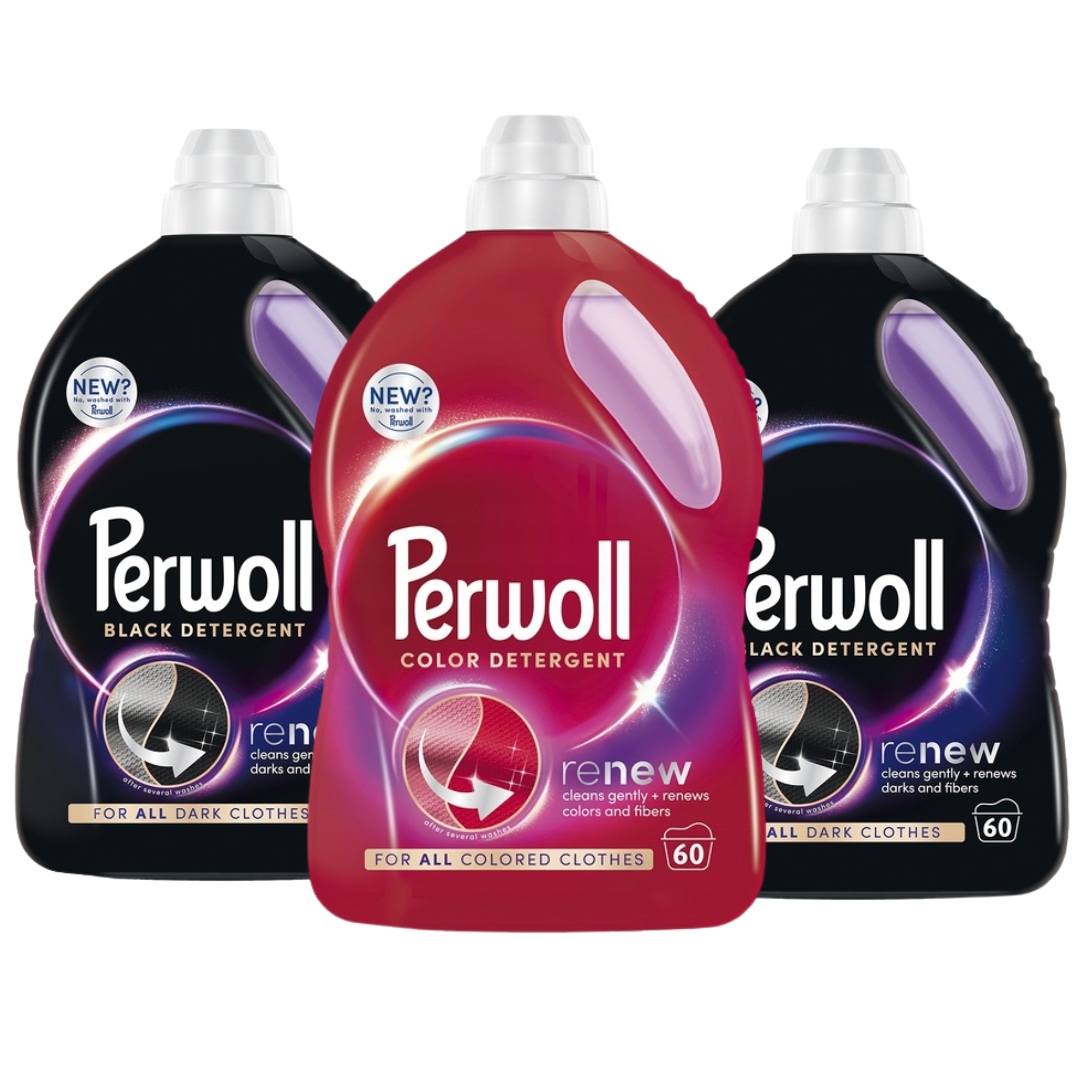 Levně Perwoll Renew Tekutý prací prostředek Black 6l Color 3l 180 praní