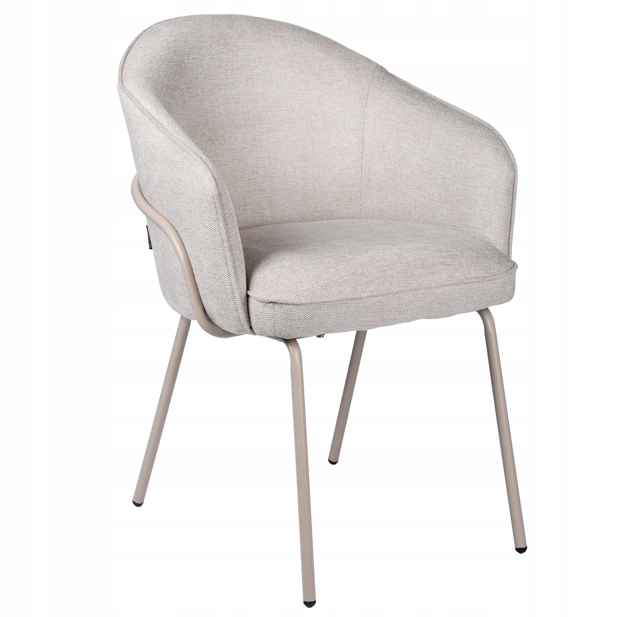 Krzesło tapicerowane beżowe do salonu, kuchni, sprężyny w siedzisku Mirea