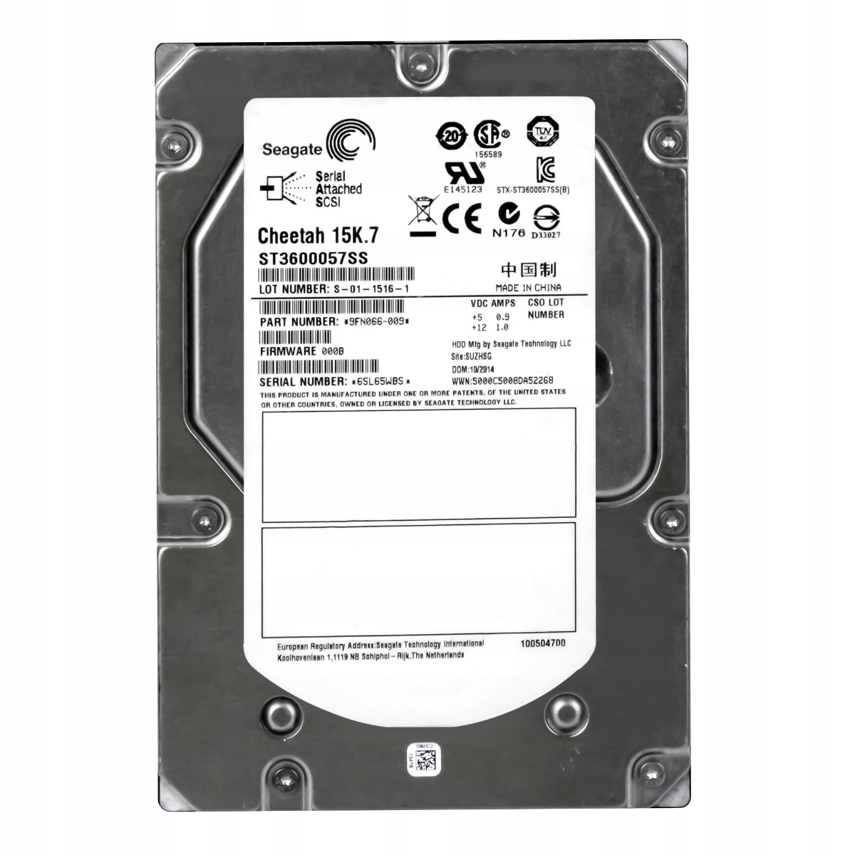 Seagate Cheetah 15K.7 600GB 15K 16MB SAS-2 ST3600057SS
