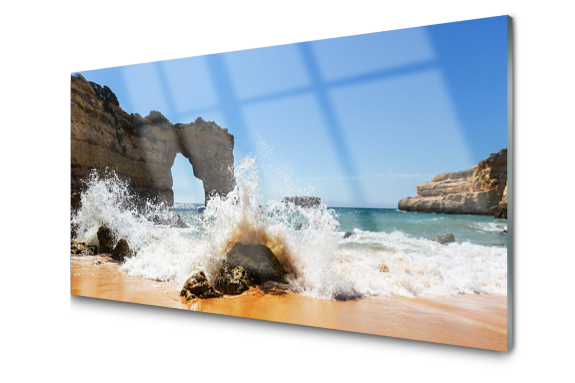 

Panel szklany Płytka Plaża Morze Fale 100x50