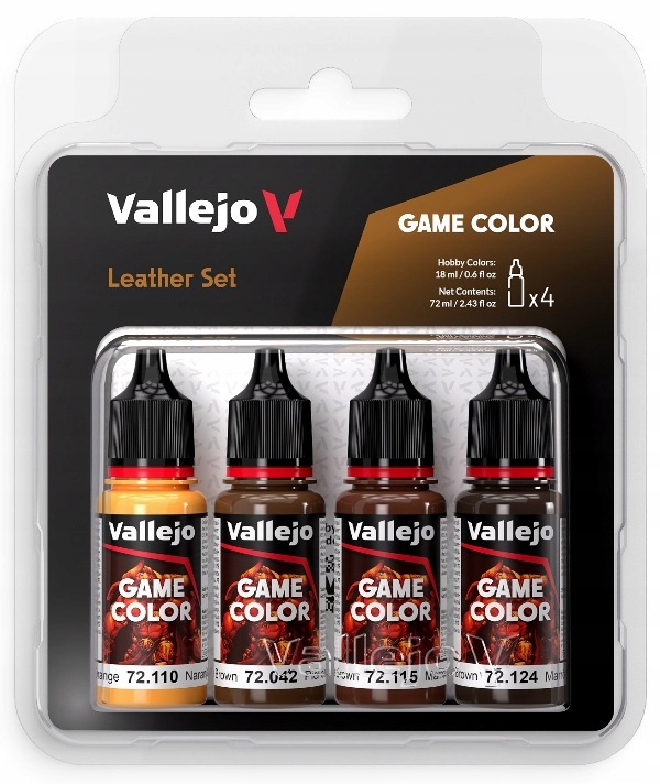 Vallejo 72385 Game Color Zestaw 4 farb - Leather