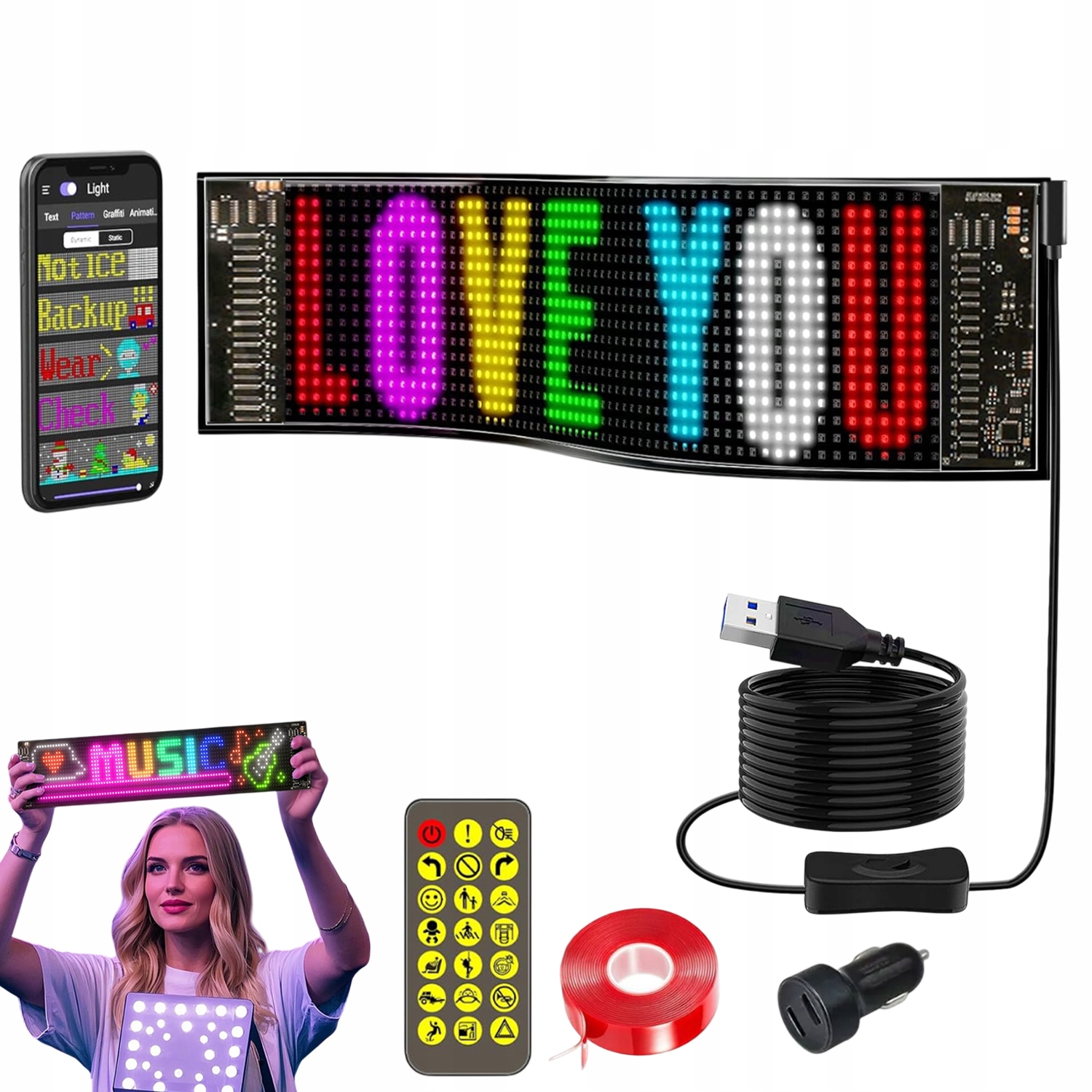 Flexibilní Led panel Inteligentní aplikace pro Diy ovládání 59x12 cm