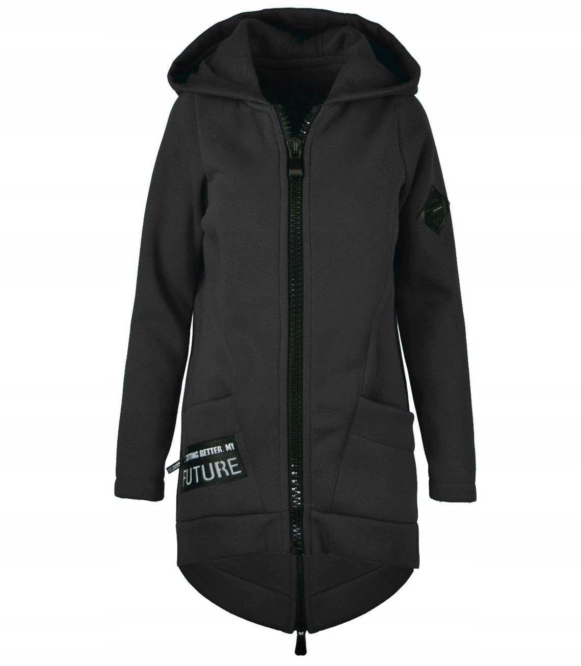 Dlouhá teplá mikina dámská Parka Stylová Teplá, silný materiál XL