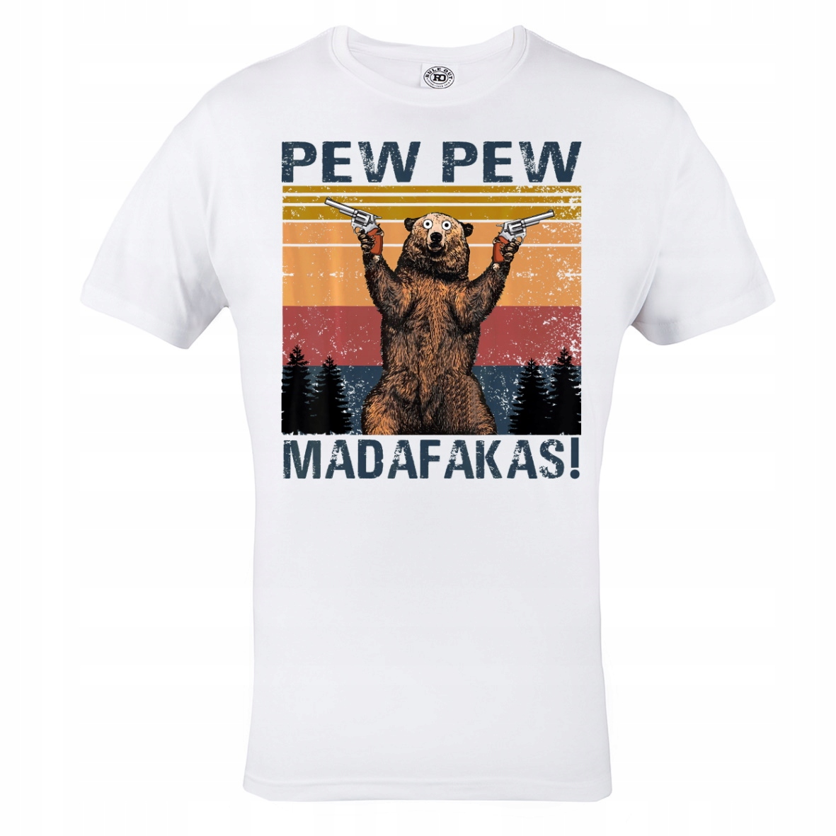 

Męska Koszulka Niedźwiedź Pew Pew Madafakas