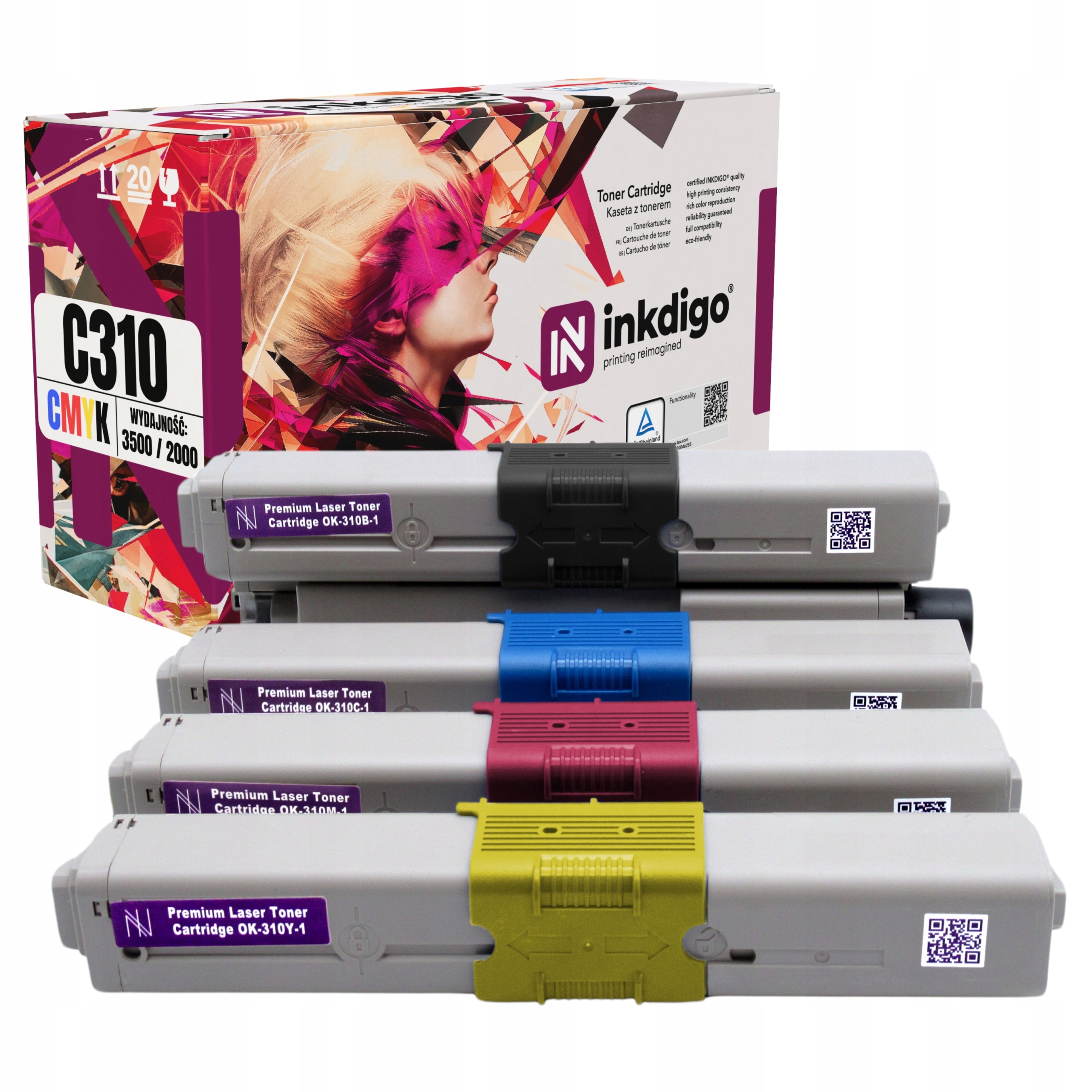 4 Tonery C310 Cmyk pro tiskárnu Oki C330dn