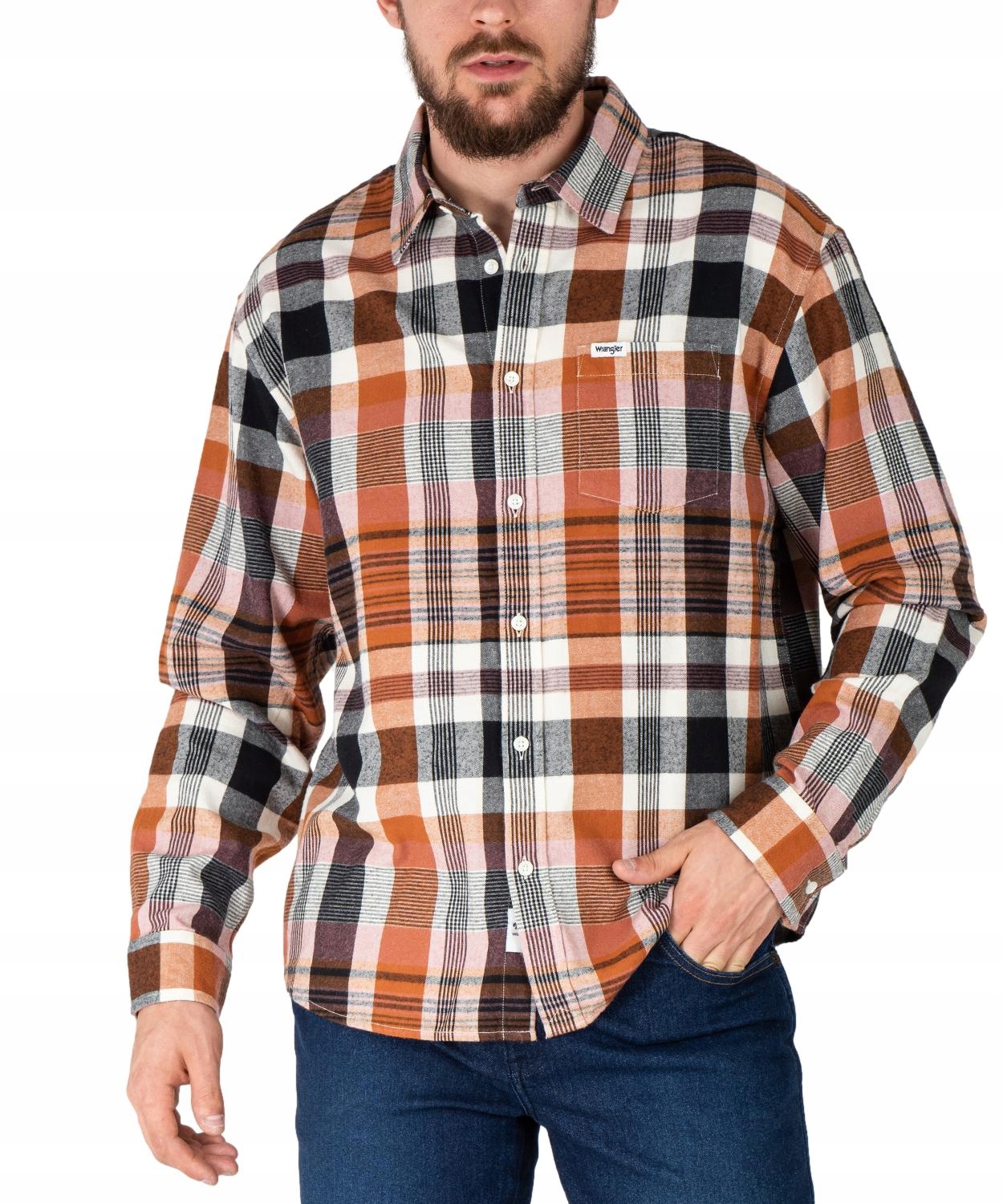 Wrangler koszula męska casual Withered Rose 1 Pkt Shirt długi rękaw 4XL