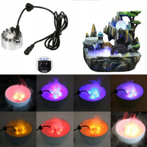 ULTRADŹWIĘKOWY WYTWORNIK MGŁY, FOGGER ZAMGŁAWIACZ GENERATOR PARY LED 12 LED Informacje o bezpieczeństwie CE