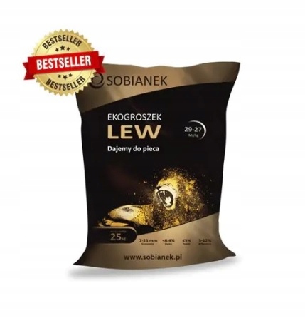Ekogroszek LEW 29-27 MJ/kg (25kg worek) - 200KG- DARMOWA DOSTAWA!!! EAN (GTIN) 5903876938017