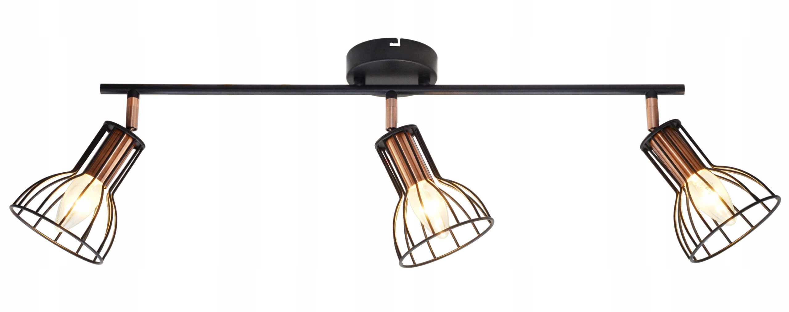 

Kinkiet Plafon Sufit Loft Led 3xE14 Miedź