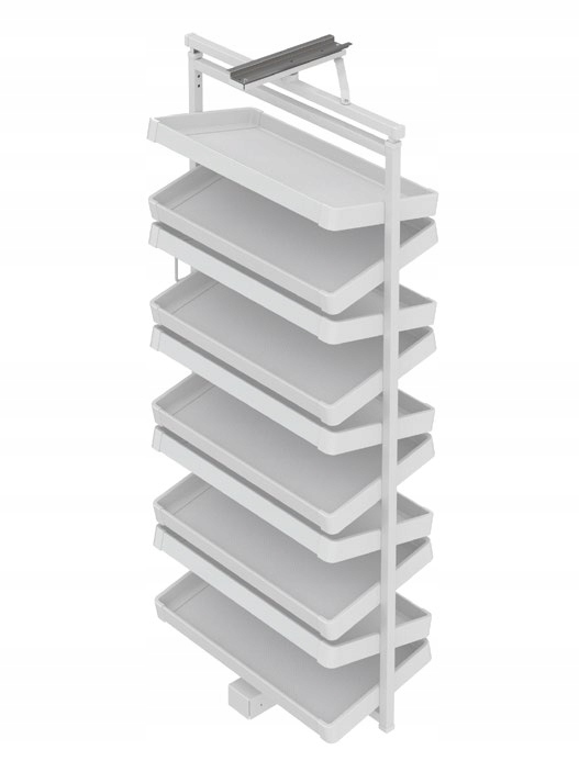 Otočná polica na topánky do 80 cm, 1070-1270 Biela Starax S-6832-W