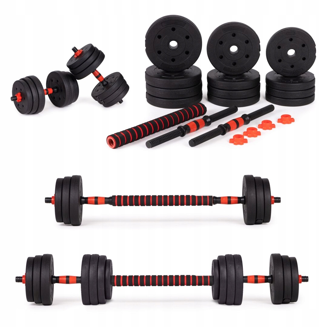 Hantle regulowane 2x10 kg sztanga zestaw 20 kg gryf