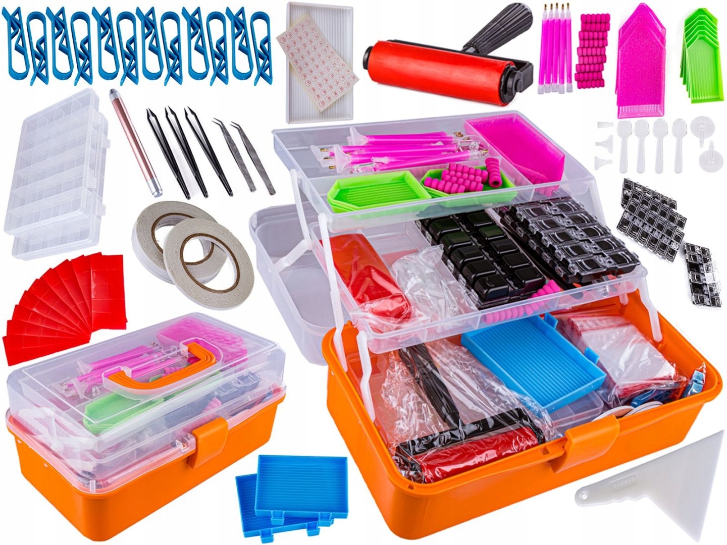 Výšivka Diamantové příslušenství pro Diamond Painting Obrovská Sada Kufřík 574 El