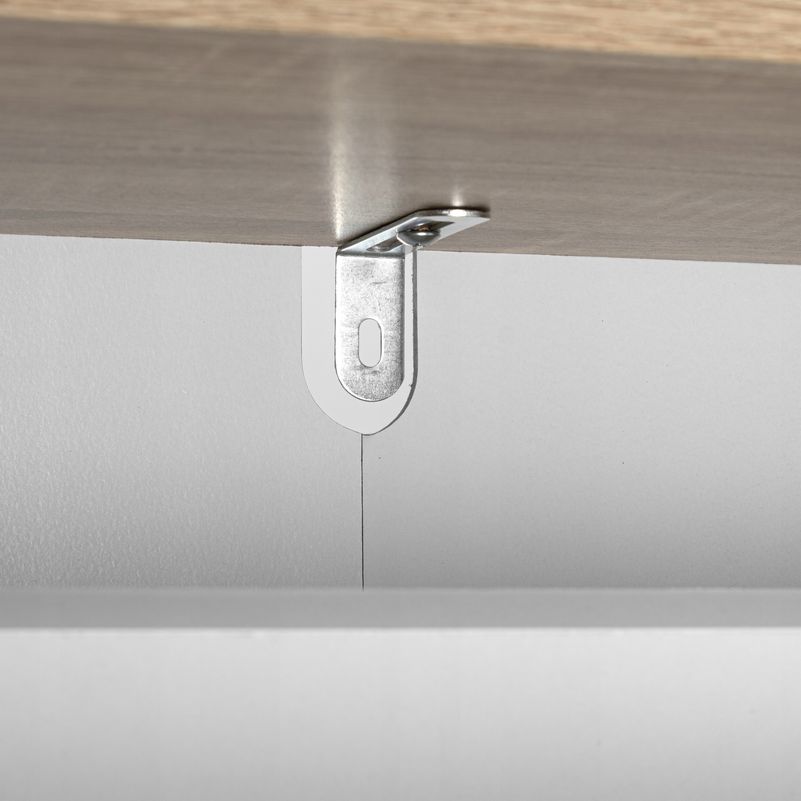 SZAFKA NA BUTY OBUWIE WĄSKA BIAŁA DĄB SONOMA Z REGAŁEM PÓŁKI DO PRZEDPOKOJU Materiał płyta laminowana