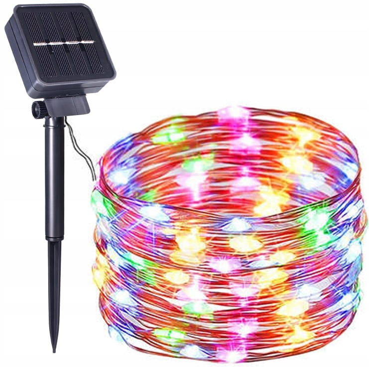 

Solarne micro 200 Led lampek 22 m Kolorowe Druciki