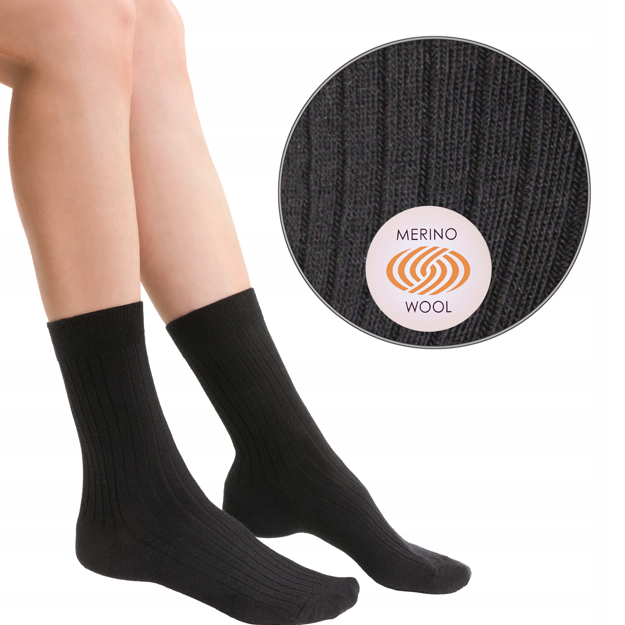

Steven 130 Skarpety Bezuciskowe Merino czerń 38-40