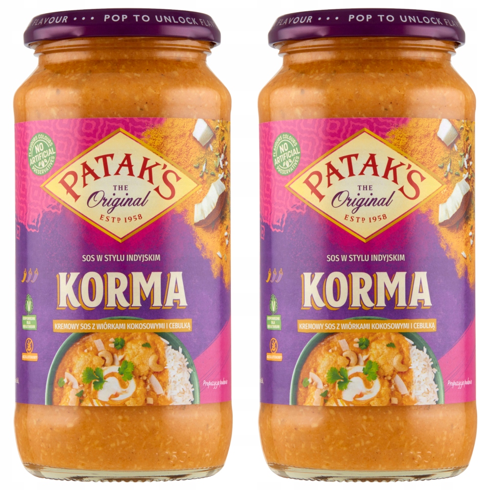 

Patak's Indyjski sos korma kokos do kurczaka 900g