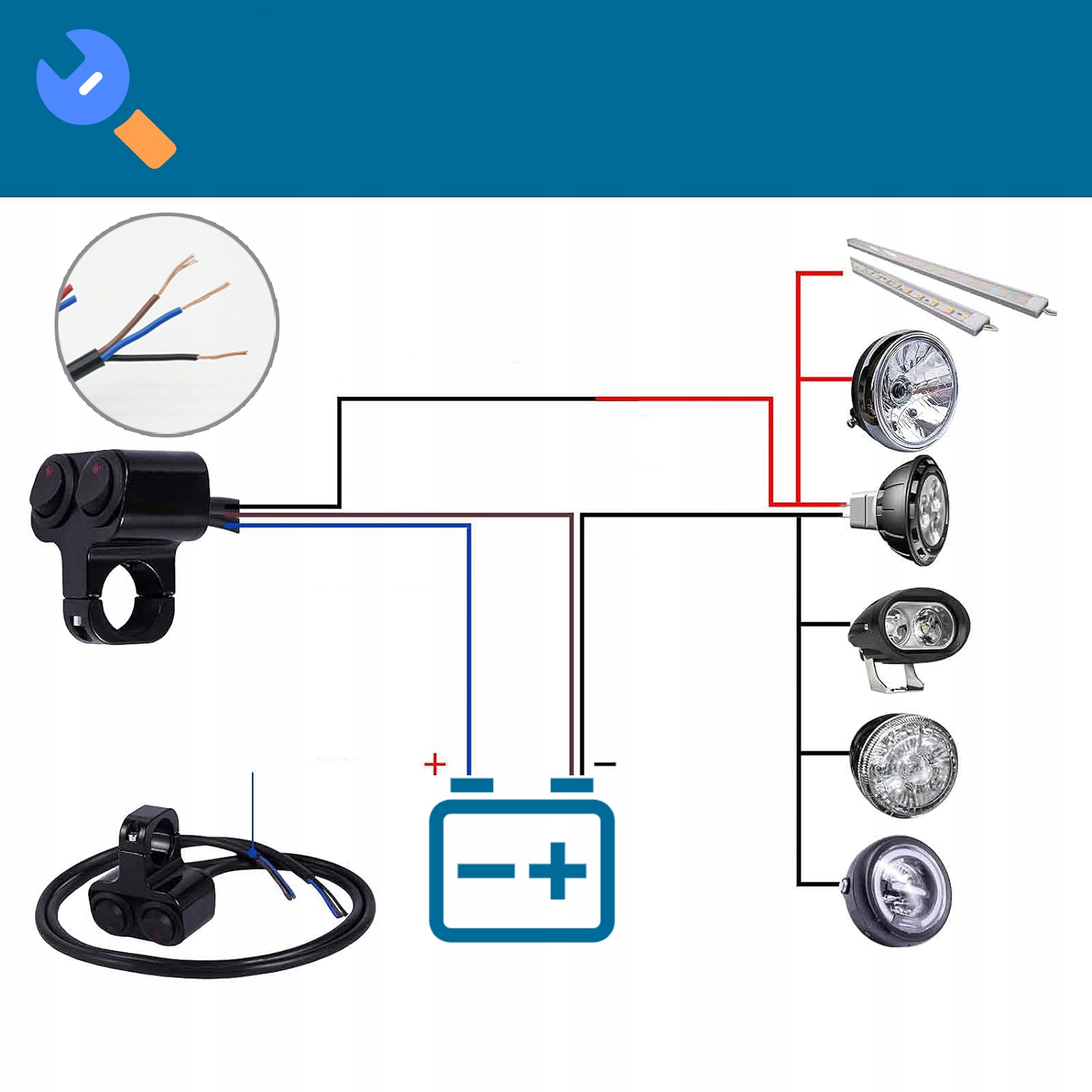 MOTOCYKLOWY 2x PRZEŁĄCZNIK WŁĄCZNIK CNC ALUMINIOWY Producent Wilmat