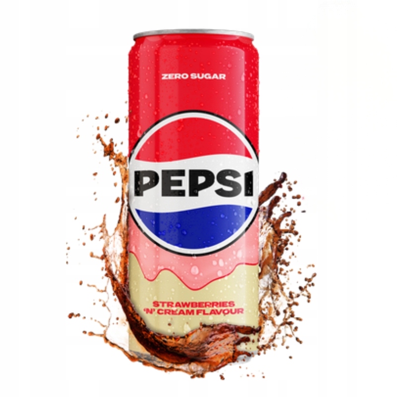 Pepsi Zero Strawberries & Cream 330ml Truskawka Wanilia Bez Cukru