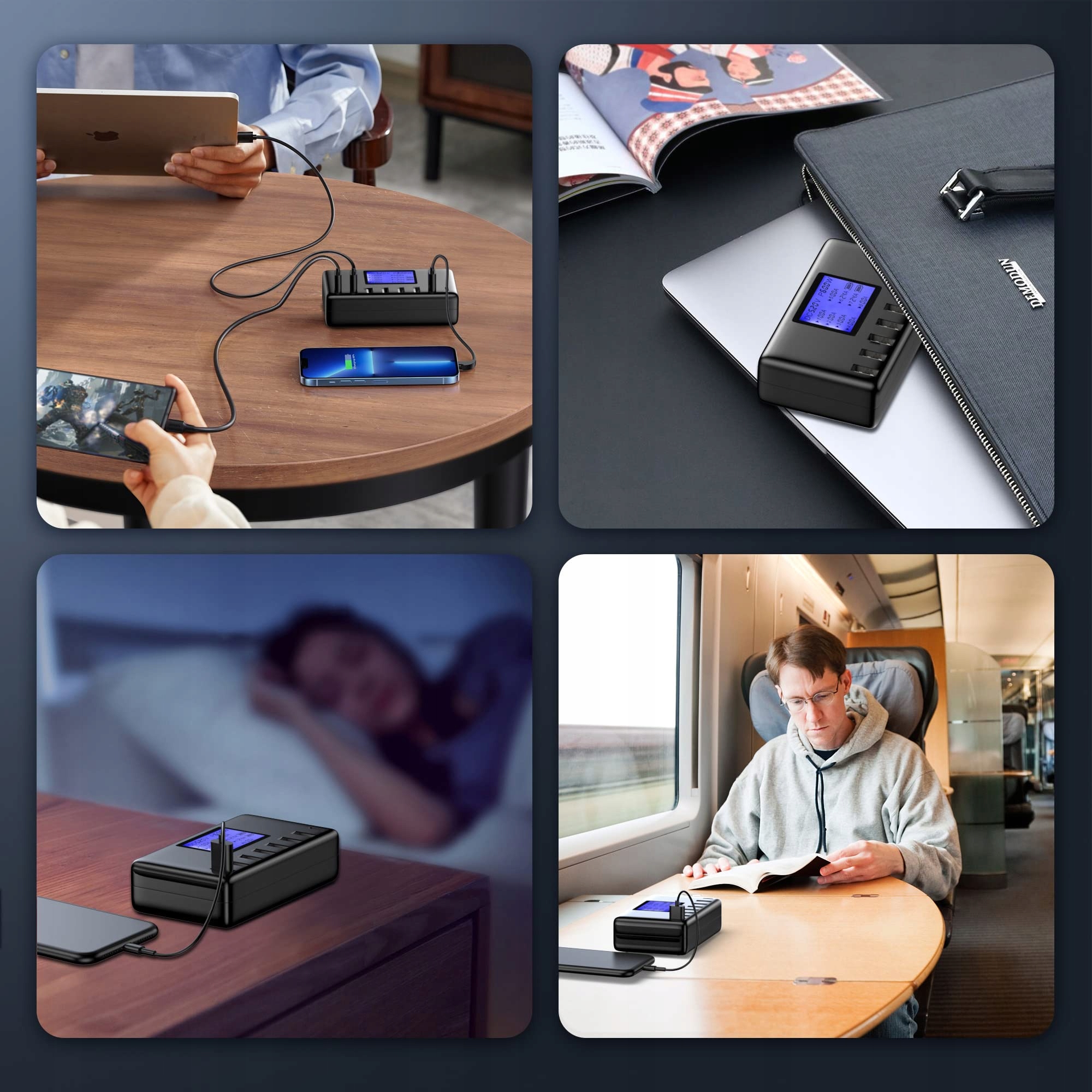 Ładowarka USB, 60 W, 8 portów USB, stacja ładująca 12 A — miniatura 7