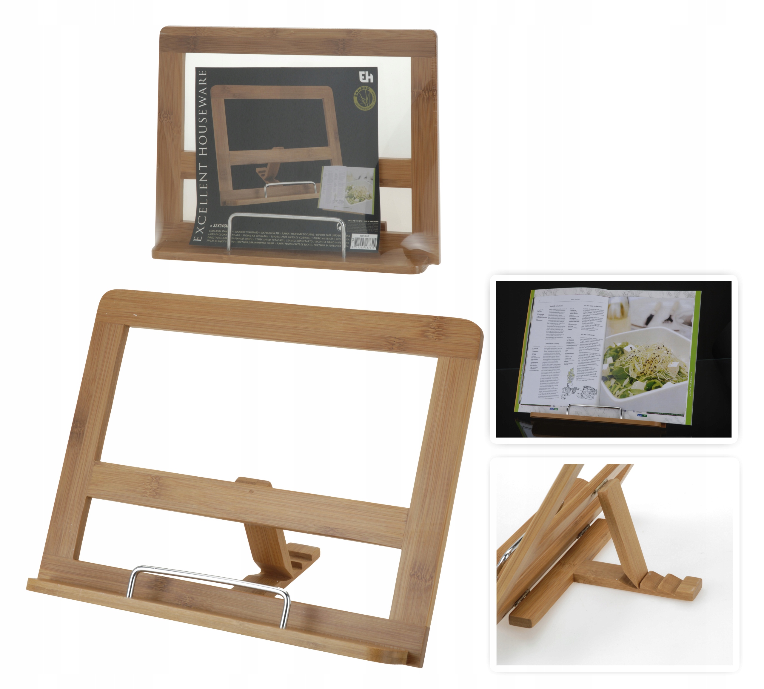 Stojak na Książkę kucharską Podstawka Podpórka pod na Tablet Bambusowa