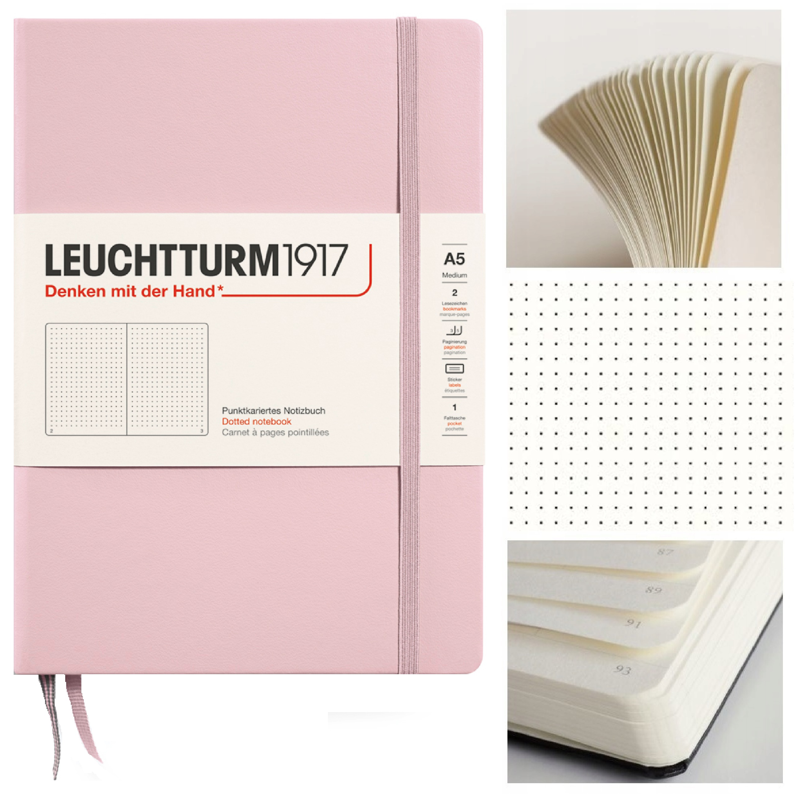 LEUCHTTURM1917 Notatnik Notes A5 Kropka bullet journal w kropki Pudrowy Róż