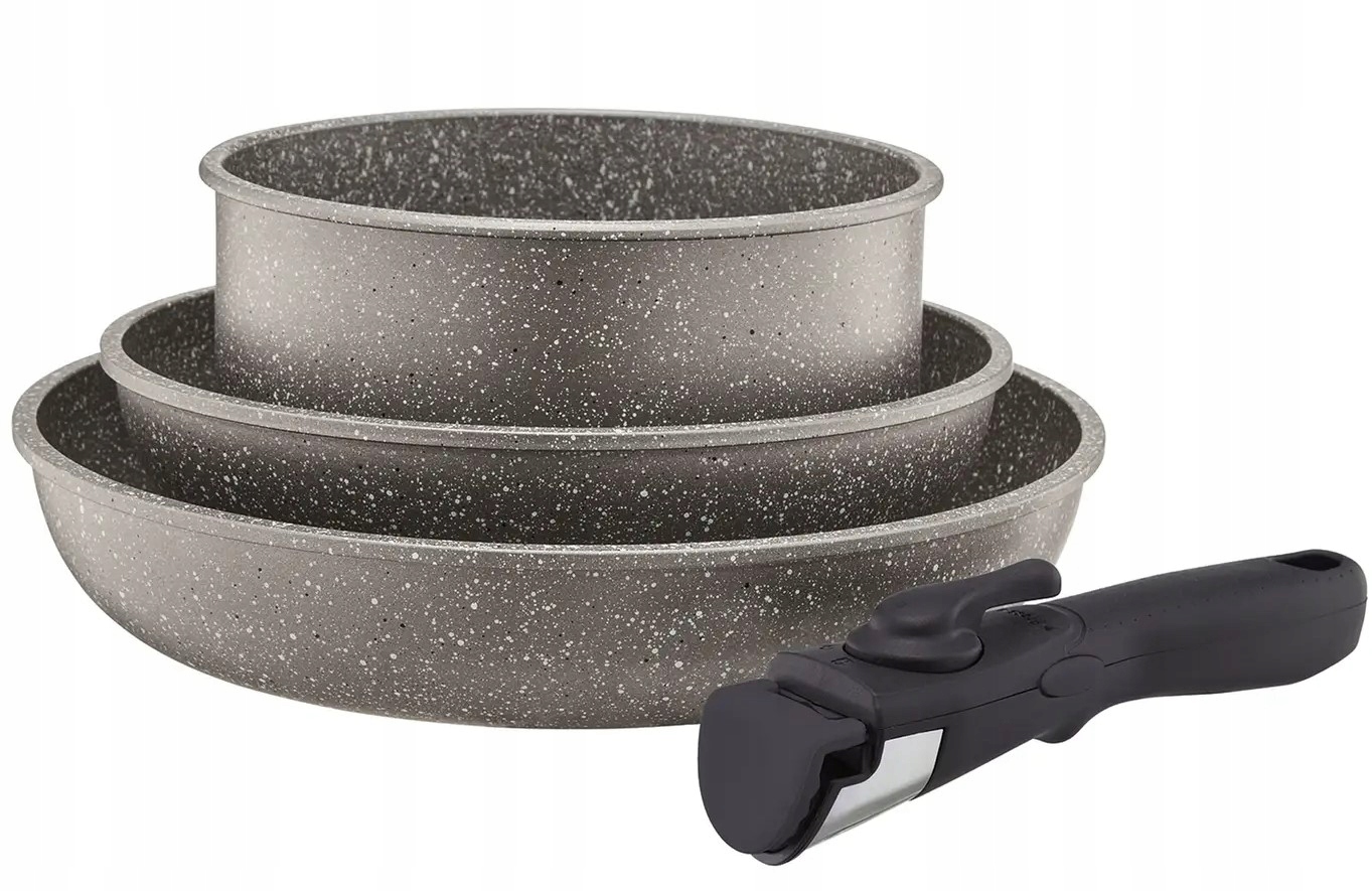 AMBITION SILVERSTONE ZESTAW 2 PATELNI + GARNEK ODPINANA RĄCZKA INDUKCJA