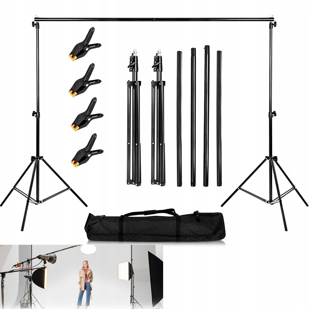Stativ Pro Fotografické Pozadí Do Studia 200x300CM Set Příčka