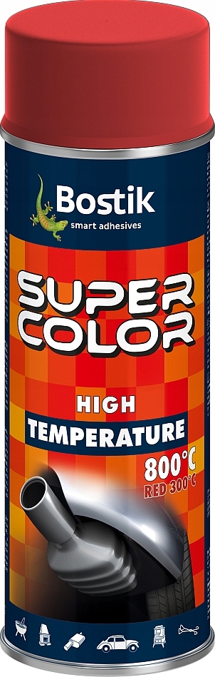 Bostik Lakier Wysoko Temperaturowy 400ml Czerwony Aerozol Spray