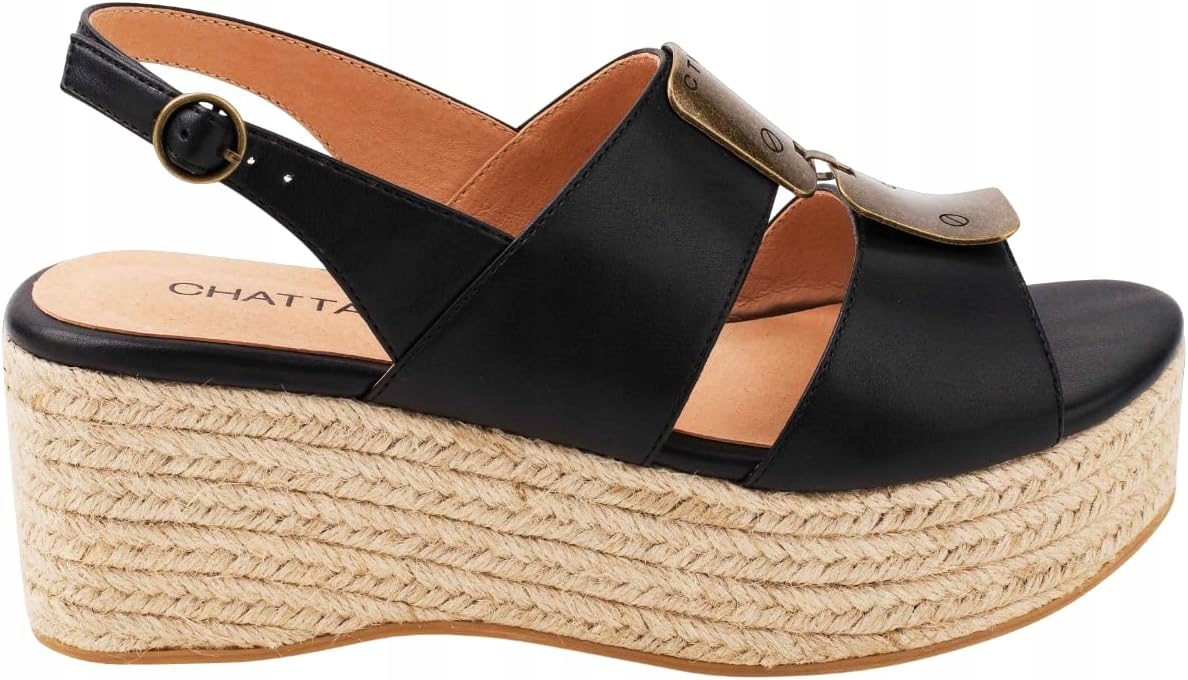 Chattawak Sandály Espadrilky Na Klínku Klasické Černé 39 J1A