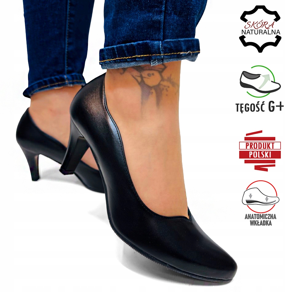 Černé Kožené Lodičky, Stabilní Měkké Podpatky, Širší Pro Halušky, Velikost 37