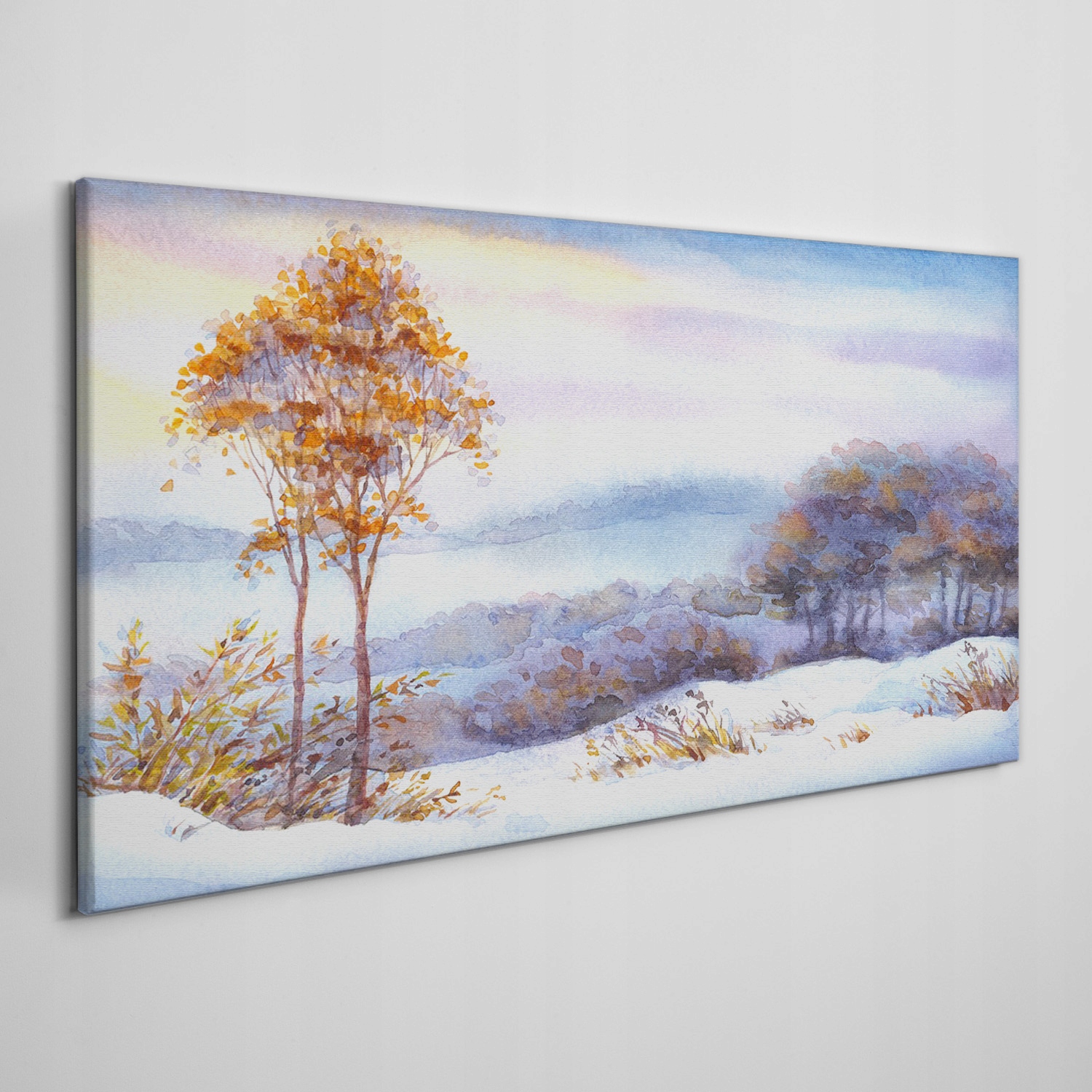 

Obraz na płótnie Malarstwo zima drzewa 140x70 cm