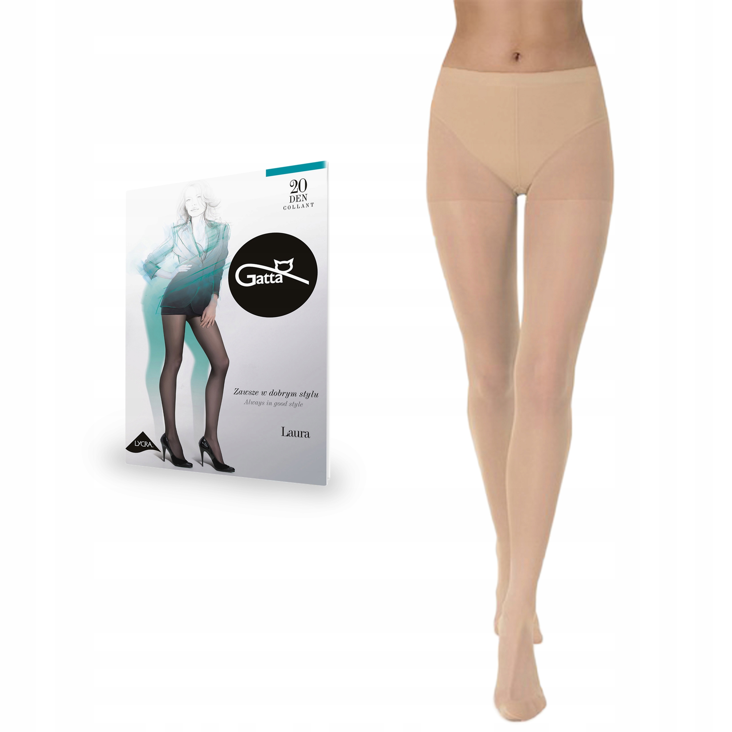 

Gatta rajstopy Laura 20 den lycra, Natural 5-XL