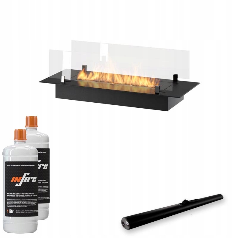 Biokrb biopalenisko na zabudovanie do nábytku Insert Black 800 SlimLin Infire