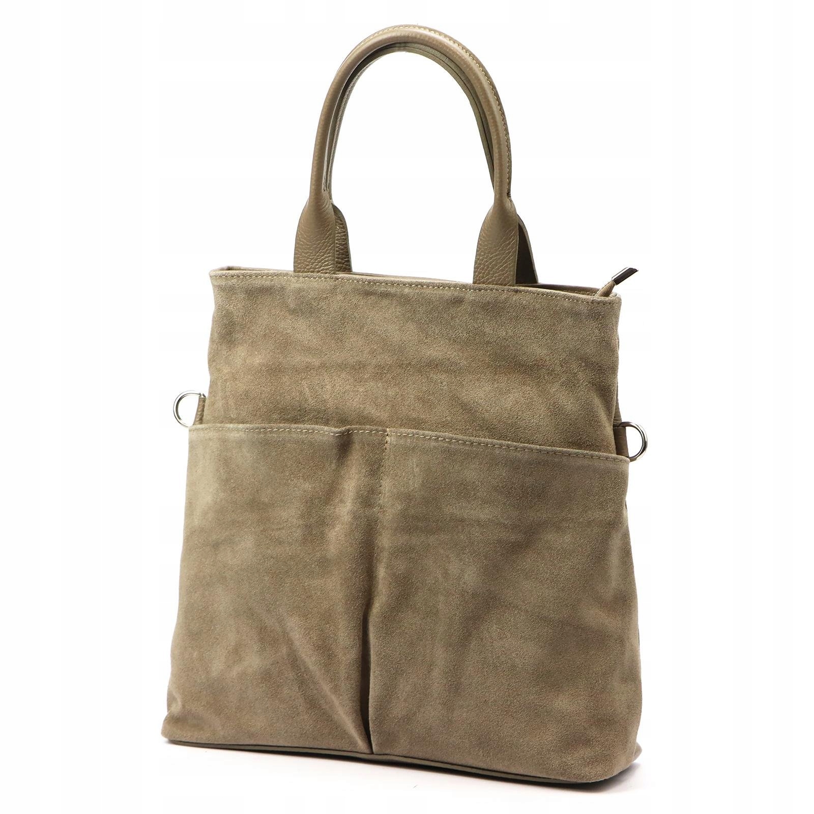 Dámská kožená shopper kabelka taupe hnědá pojme formát A4