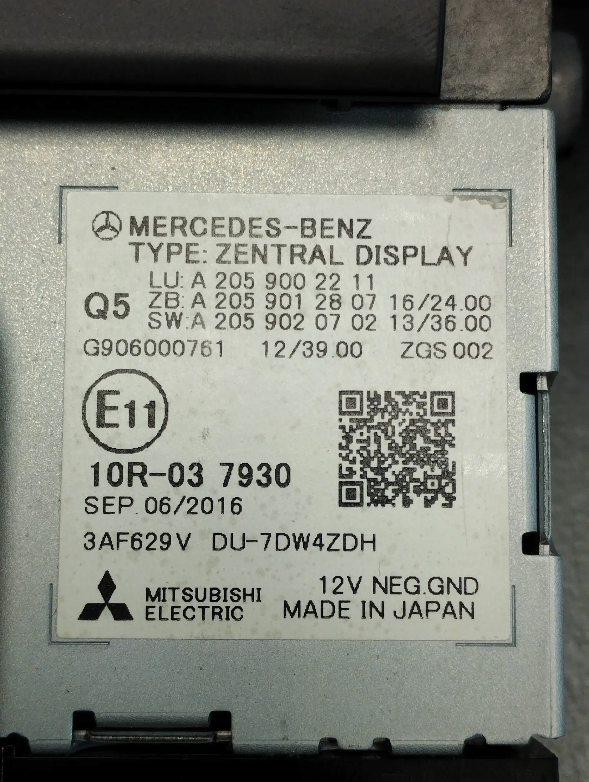 Mercedes-Benz GLC X253 Display A2059002211