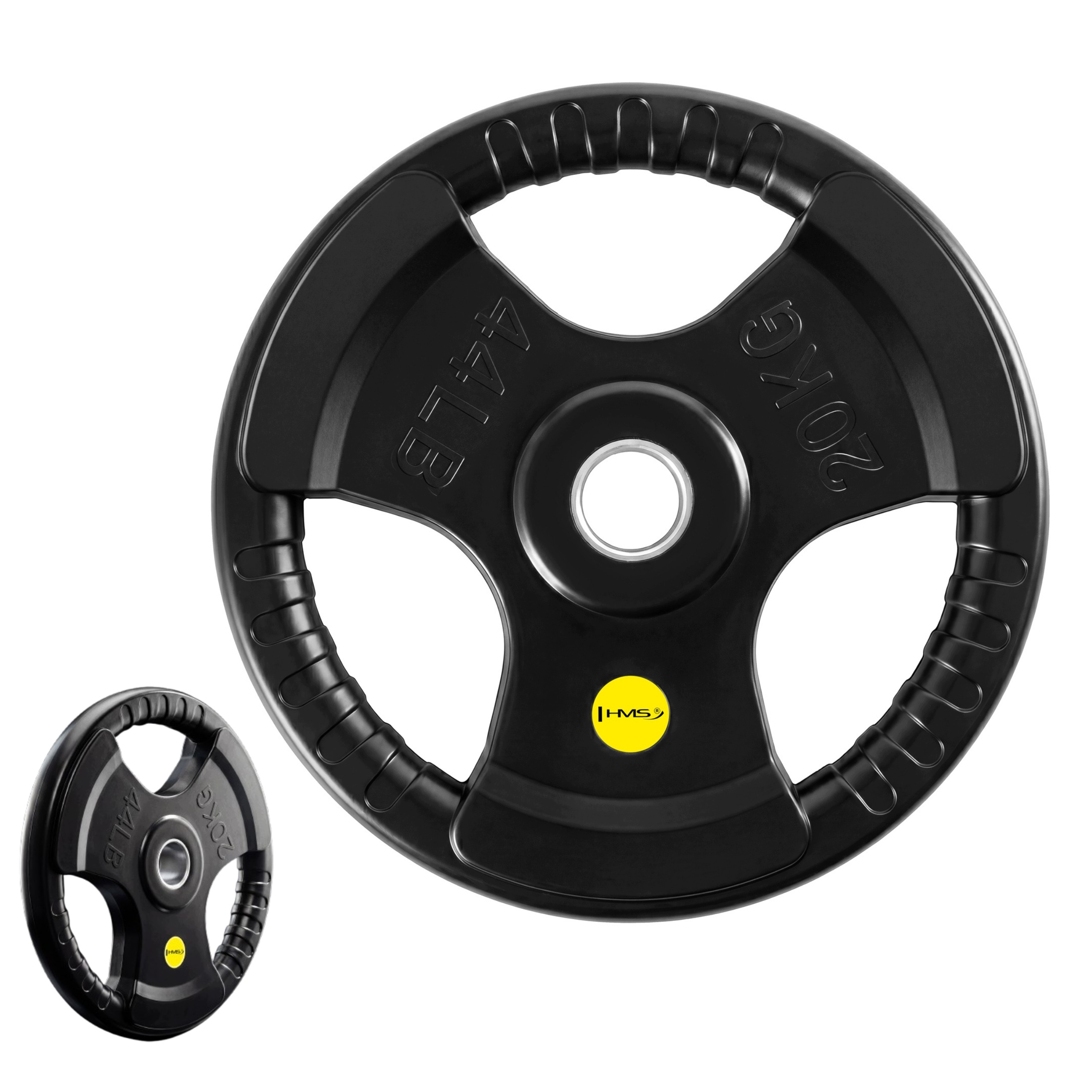 Talerz olimpijski 20 kg żeliwo pokryte gumą obciążnik tri-grip Hms