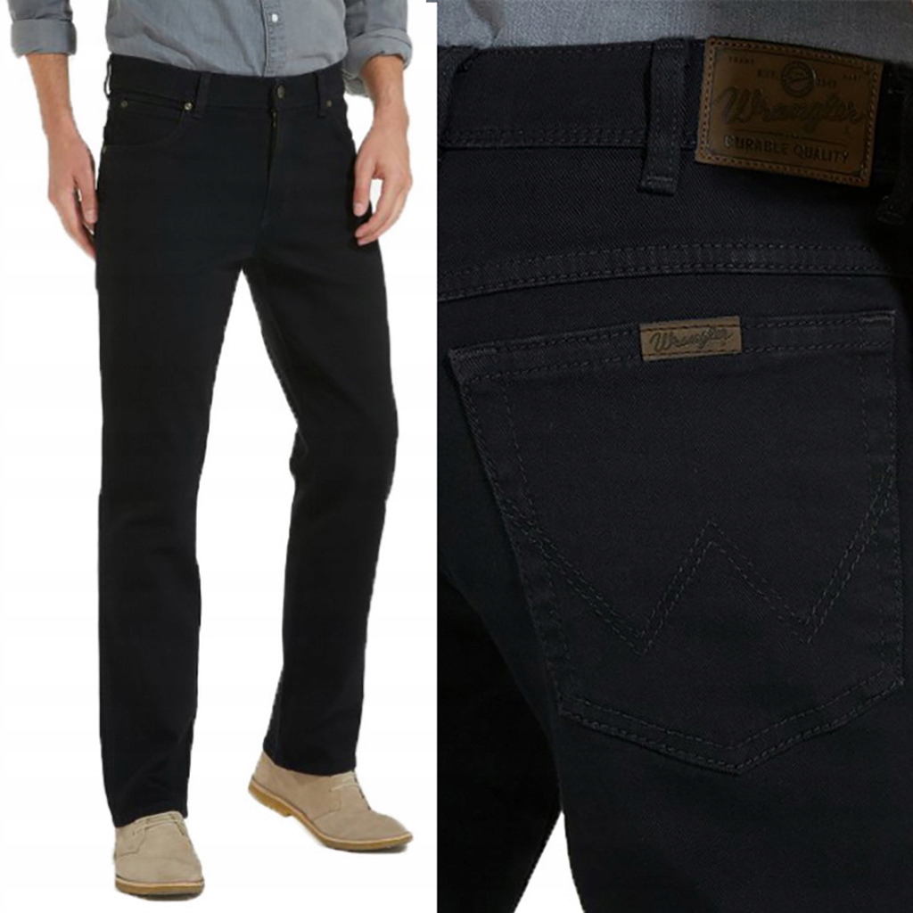 Wrangler Regular Black Durable Jeans černé pánské džínové kalhoty W33 L30