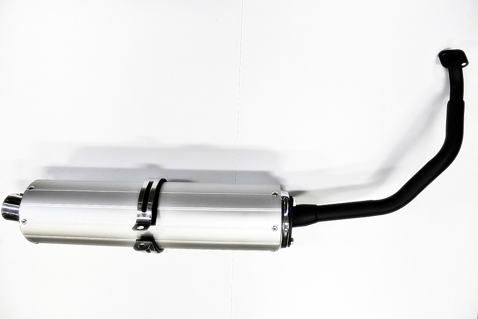 10 075 - ГЛУШИТЕЛЬ ВЫХЛОПНЫХ ГАЗОВ АЛЮМИНИЕВЫЙ СКУТЕР GY6 125 150 ROMET